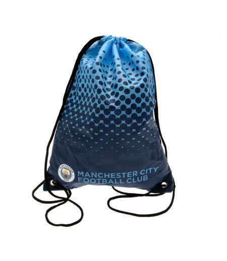 Manchester City FC Fade Design Drawstring Gym Bag (Blue/Black) (17.3 x 13in)