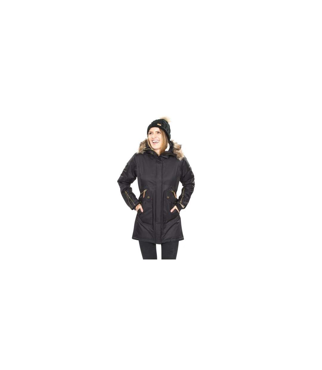 Womens/ladies Eternally Waterproof Parka Black Trespass-1