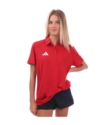 Polo Entraînement Style Classique Femme Rouge Blanc Adidas