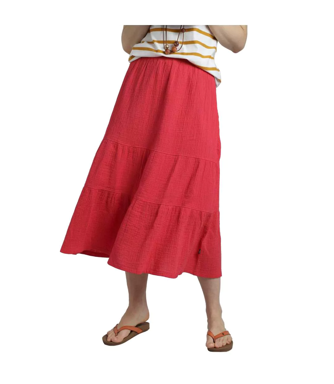 Jupe Mi-longue Lathika Femme Rouge Weird Fish-4