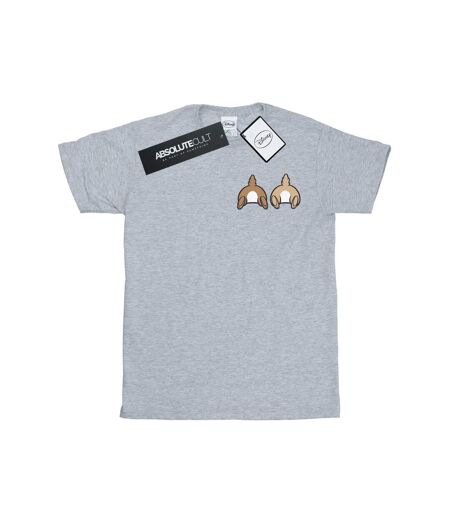 Disney Womens/Ladies Chip N Dale Backside Breast Print Cotton Boyfriend T-Shirt (Gris sportif) - UTBI49511