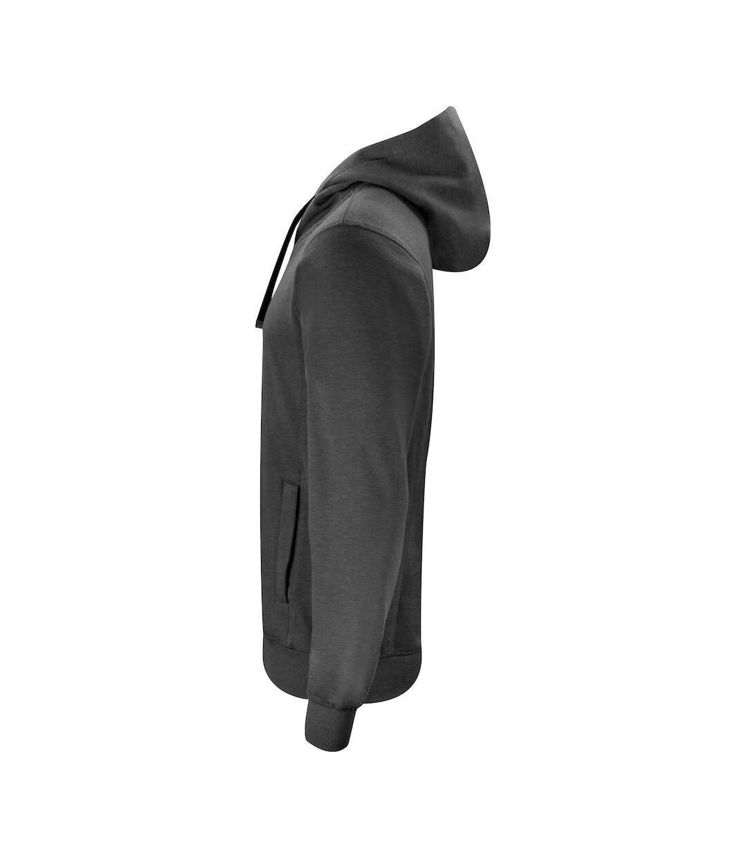 Mens Classic Melange Full Zip Hoodie Anthracite Melange Clique-3