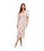 Womens/ladies V Neck Short-sleeved Maxi Dress Multicoloured Little Mistress-4