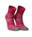 Womens/ladies twin skin ankle socks magenta/grey marl Hilly-4