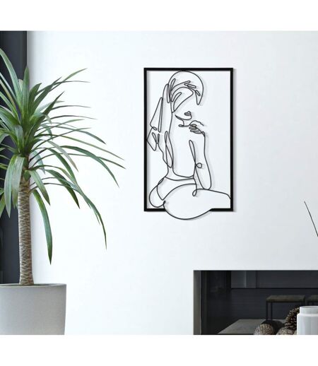 Décoration Murale Encadrée en Métal Muro Towel 70cm Noir