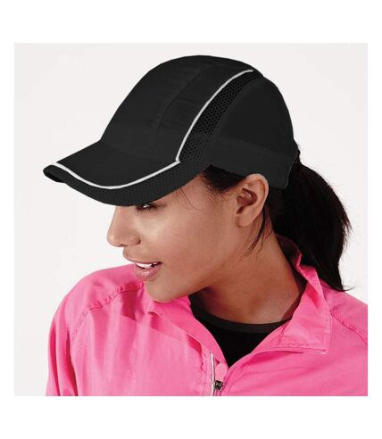 Beechfield Coolmax® Flow Mesh Baseball Cap / Headwear (Pack of 2) (Black)