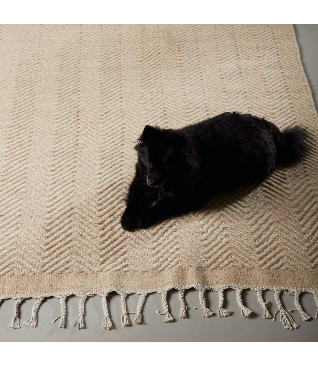 Tapis Déco en Laine Loke 160x230cm Beige-3