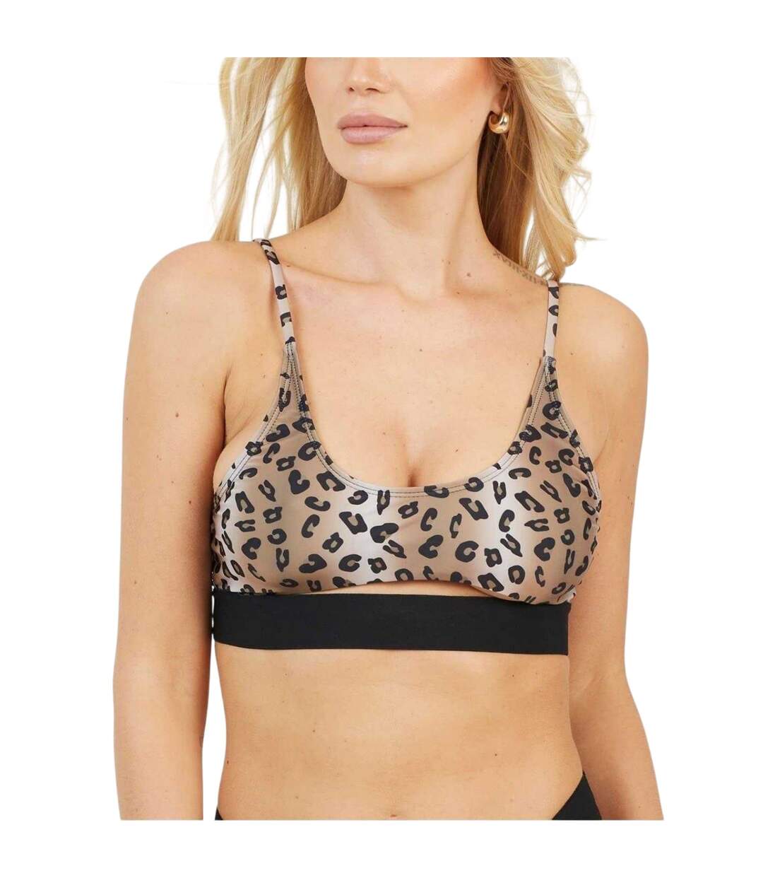 Haut De Maillot De Bain Motif/style Imprimé Léopard Femme Noir Brave Soul-1