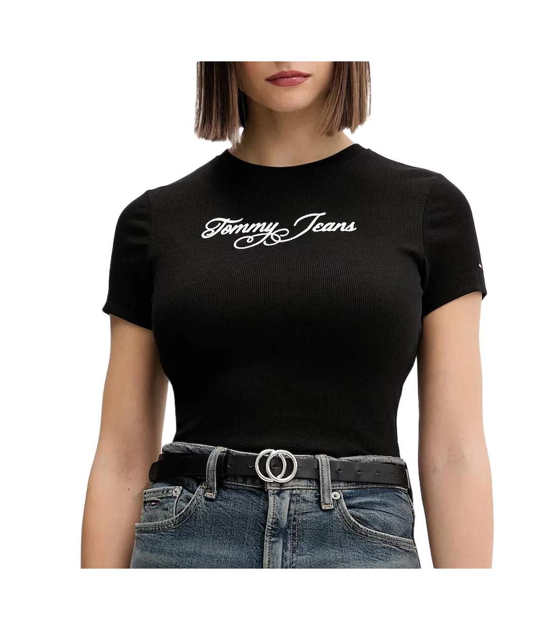 T-Shirt noir femme tommy hilfiger dw0dw21838-1