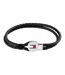 Mens Leather Braided Bracelet One Size Black Tommy Hilfiger-1