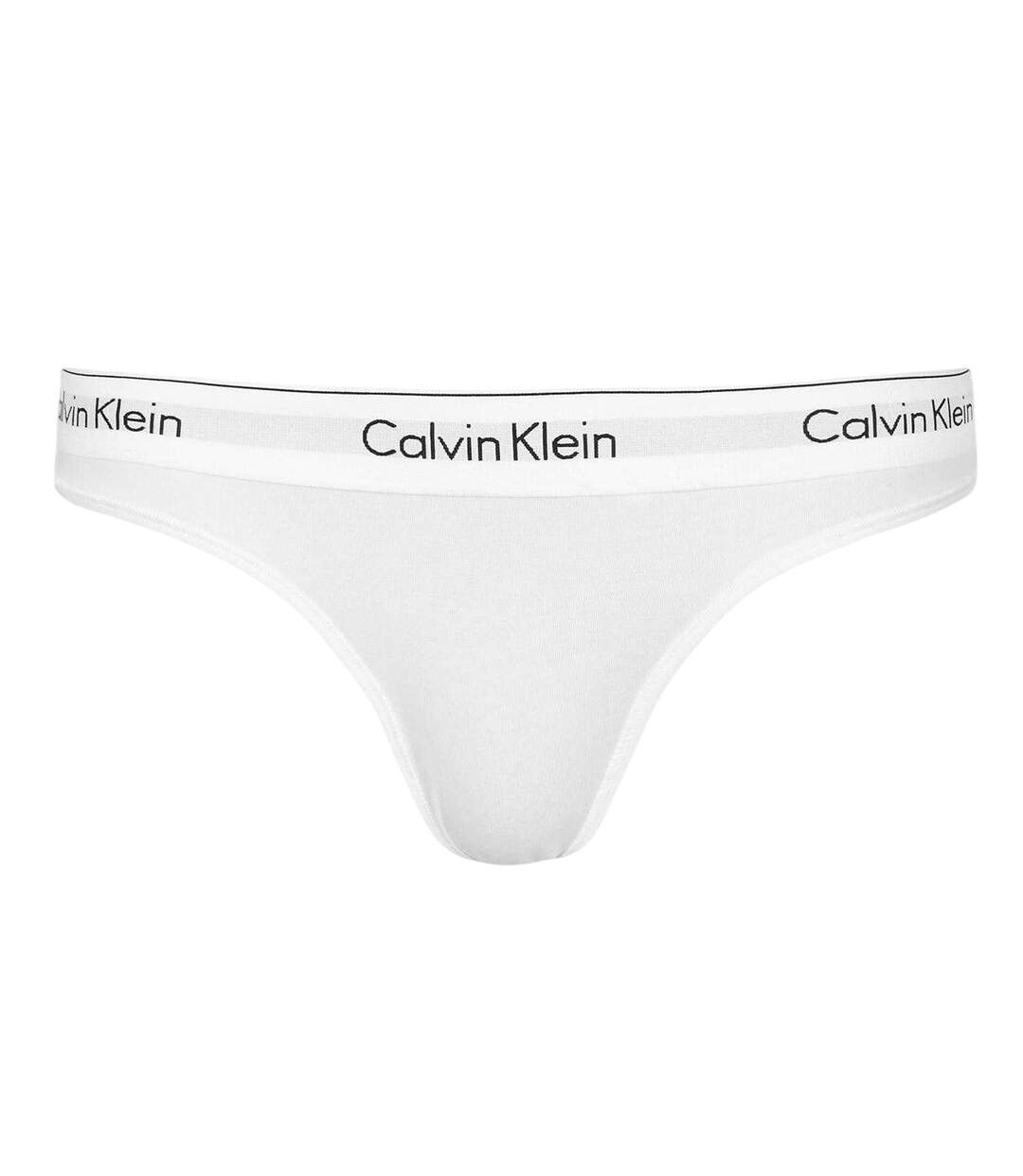 Womens/ladies Logo Cotton Blend Thong White Calvin Klein-1