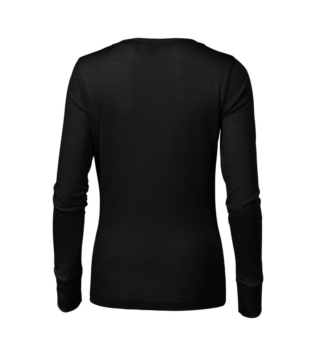 Womens/ladies Premium Rise Merino Wool Long-sleeved T-shirt Black Malfini-2