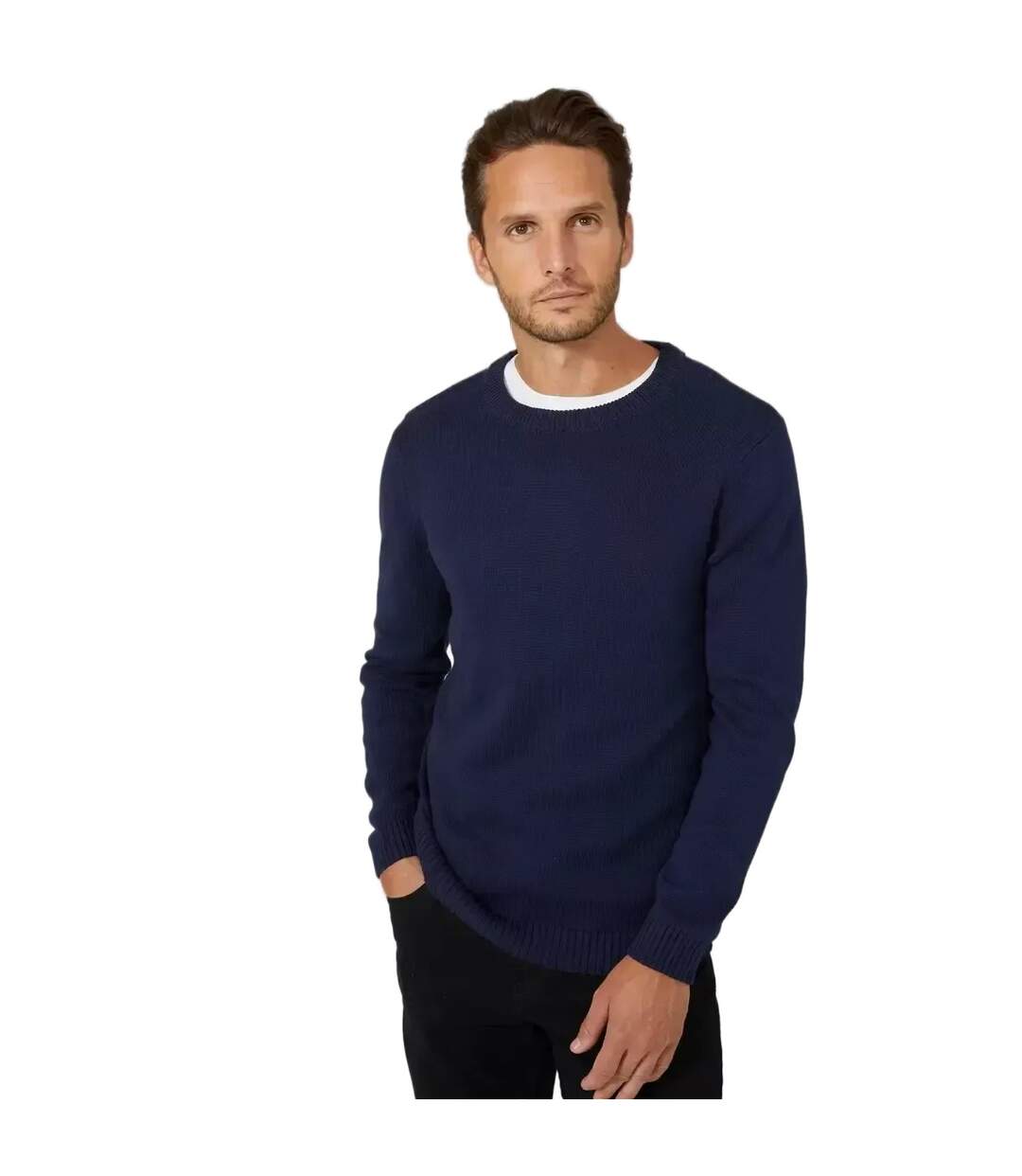 Pull premium homme bleu marine Maine-1