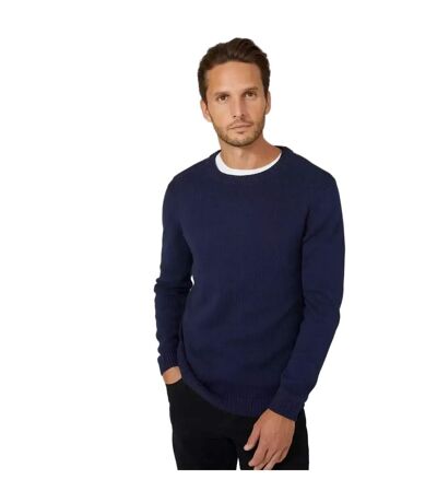 Mens premium cotton crew neck sweater navy Maine