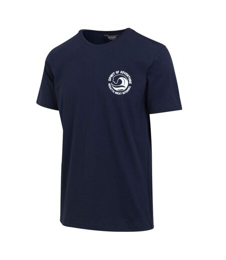 Regatta Mens Cline VIII Wave T-Shirt (Navy) - UTRG9879