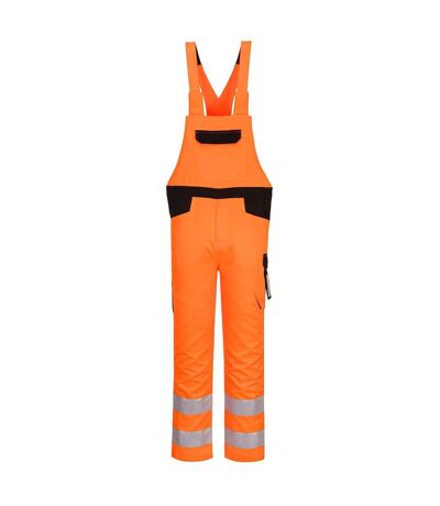 Portwest Mens PW2 Hi-Vis Safety Bib And Brace Overall (Orange/Black) - UTPW721