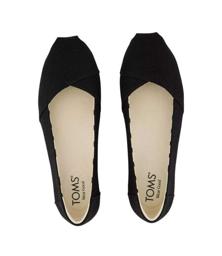 Womens/ladies Alpargata Ballet Flats Black Toms