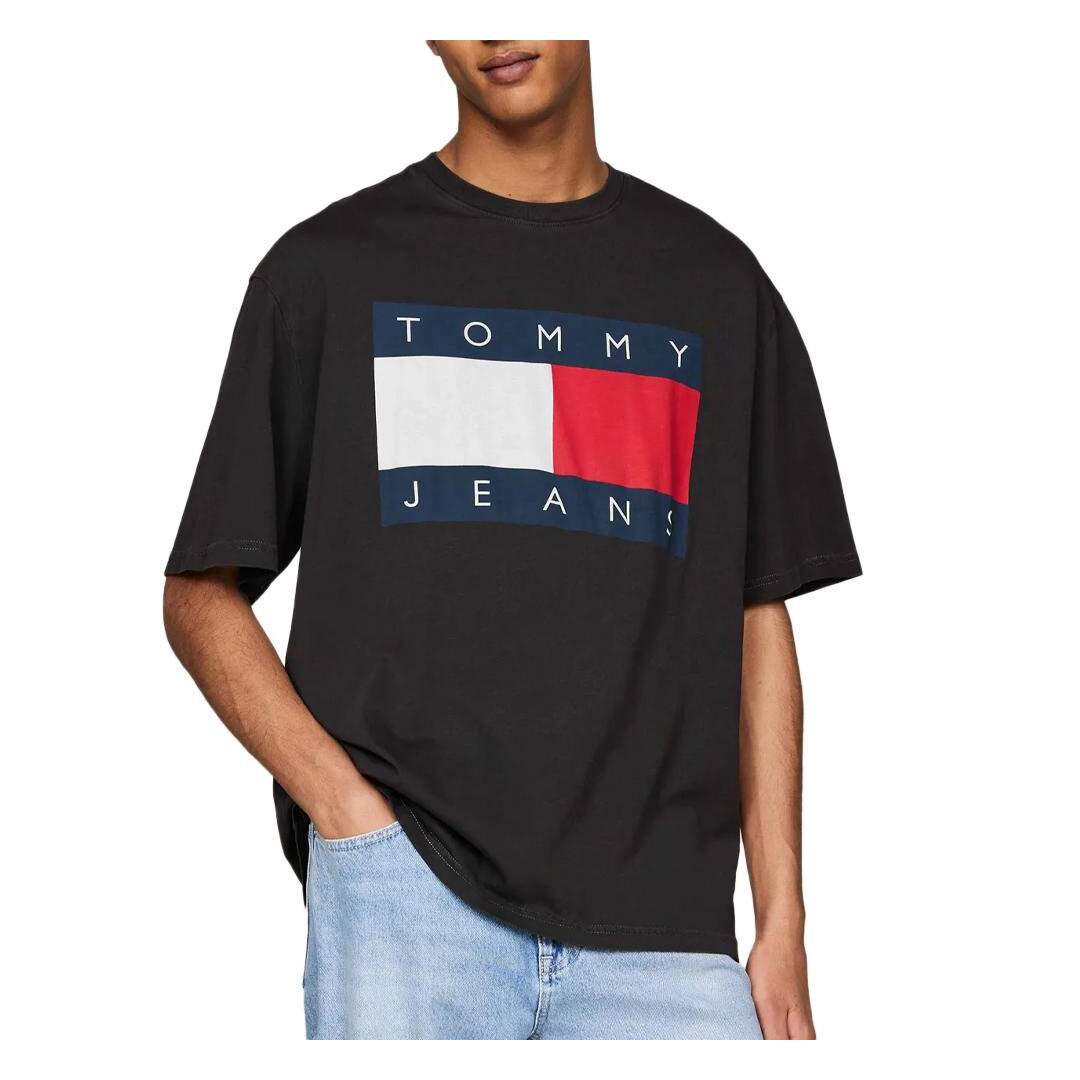 T-shirt Noir Homme Tommy Hilfiger Big Flag - L-1