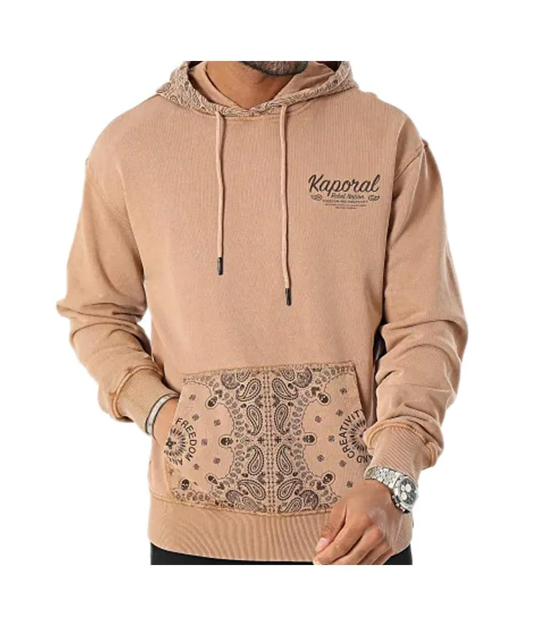 Sweat marron homme kaporal rohan-1