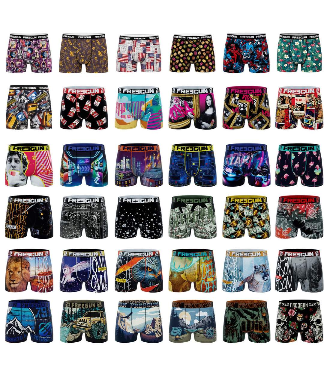 Lot de 9 boxers homme Pack Surprise modèle aléatoire Freegun-1