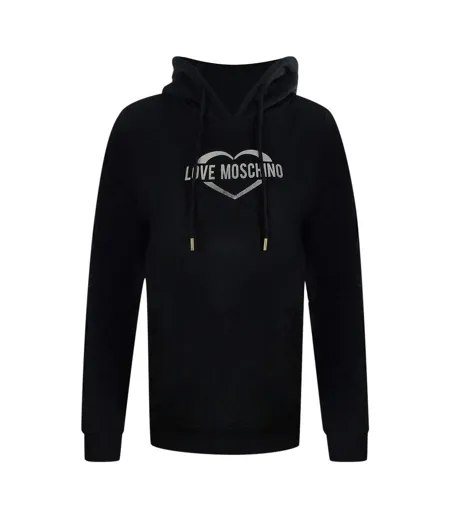 Sweat À Capuche Femme Noir Love Moschino
