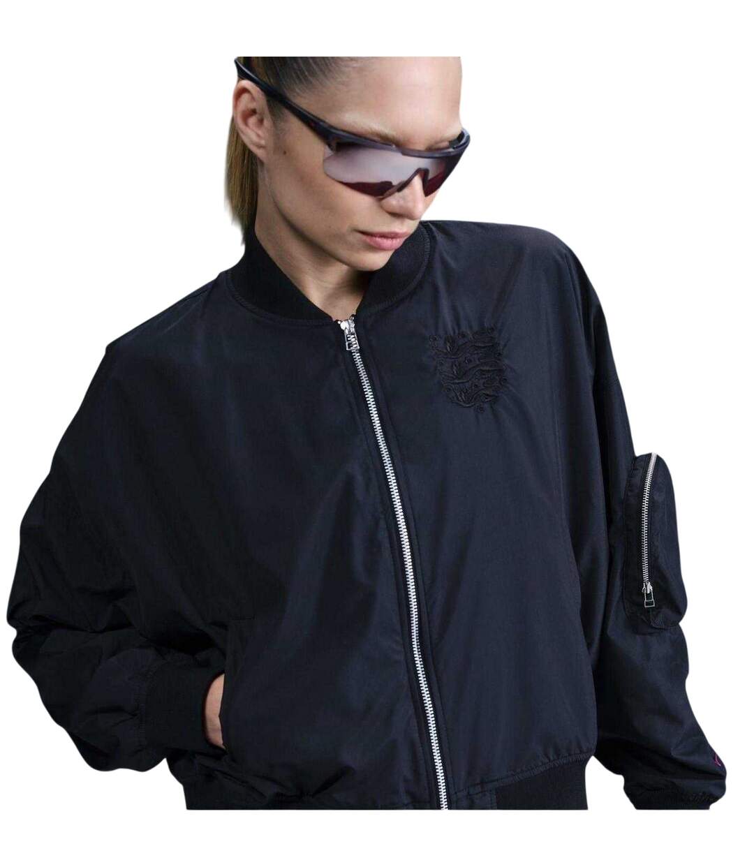 Blouson Aviateur Motif/style Emblème Femme Noir Violet Nike-4