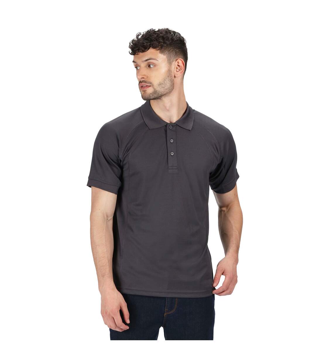 Regatta Professional Mens Coolweave Short Sleeve Polo Shirt (Iron) - UTRG2161-1