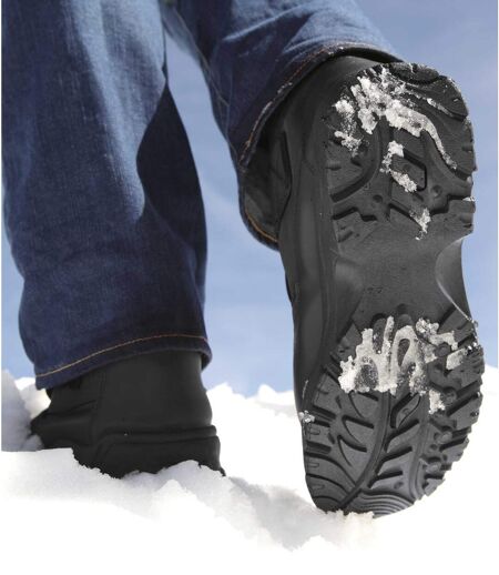 Men's Black Sherpa-Lined Winter Boots
