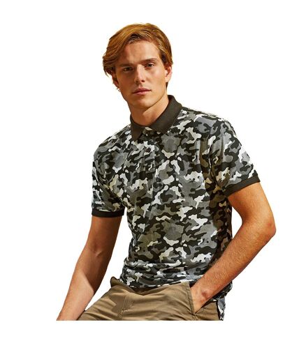 Asquith & Fox Mens Short Sleeve Camo Print Polo Shirt (Camo Grey) - UTRW5351