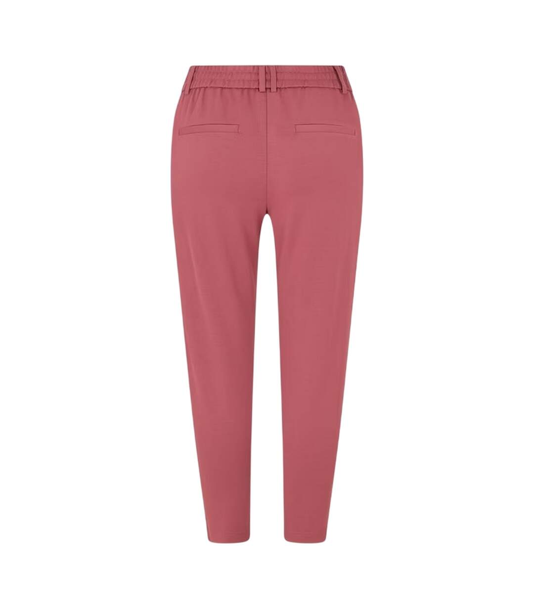 Womens/ladies Plain Slim Trousers Red Only-3