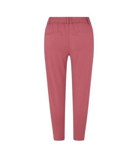 Womens/ladies Plain Slim Trousers Red Only