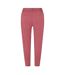 Womens/ladies Plain Slim Trousers Red Only-3