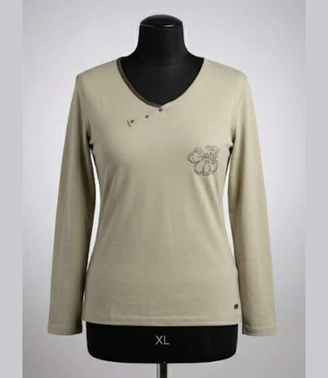 Tee-shirt AXONE DONA1B beige grande taille : le confort de l'imprimé fantaisie-3