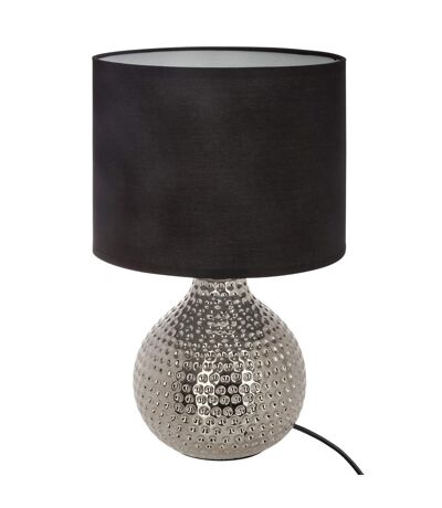 Lampe à poser design martelé Angie - H. 38 cm - Argent