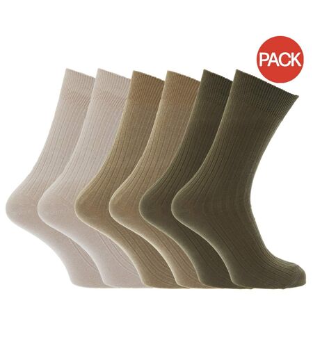 Chaussettes unies homme beige / olive / kaki Universal Textiles