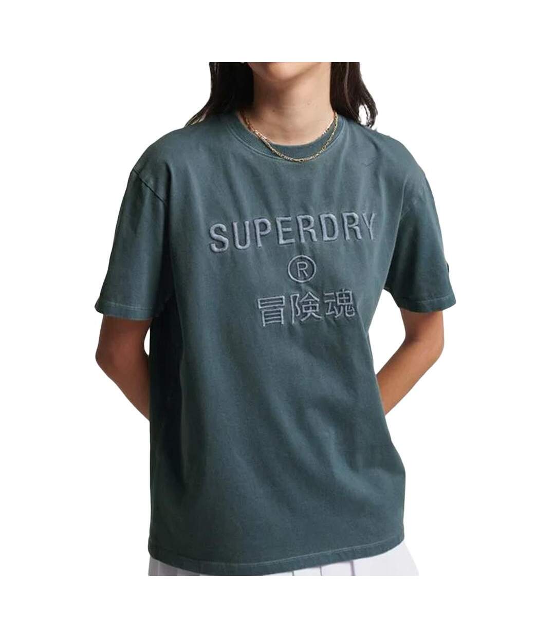 T-shirt Gris Femme Superdry Garment - 34-1