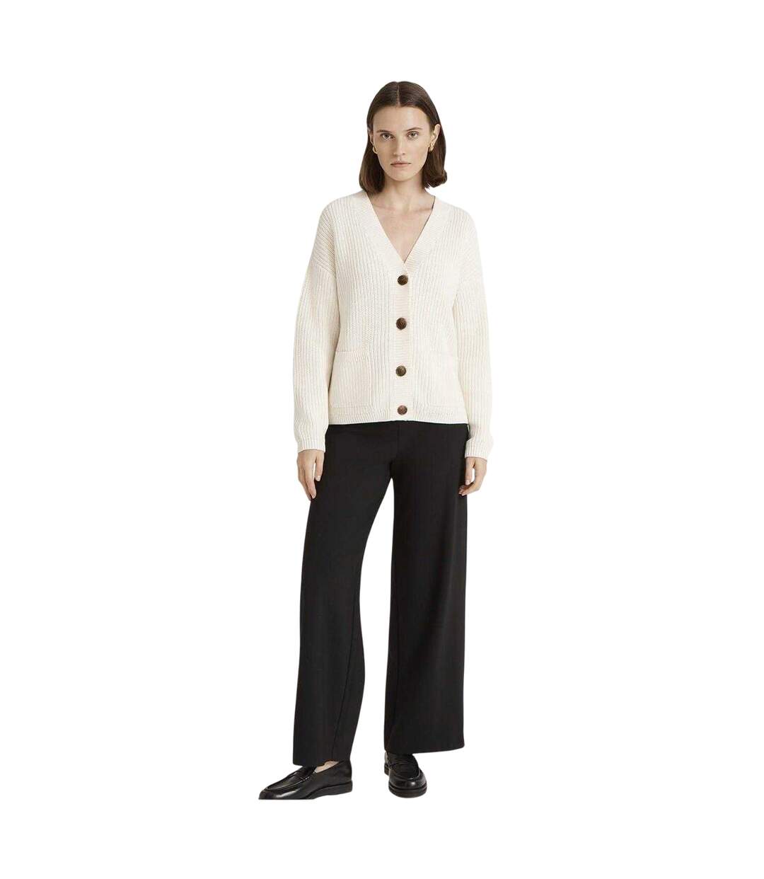 Cardigan Manches Longues Estella Femme Blanc Cassé Finery-4