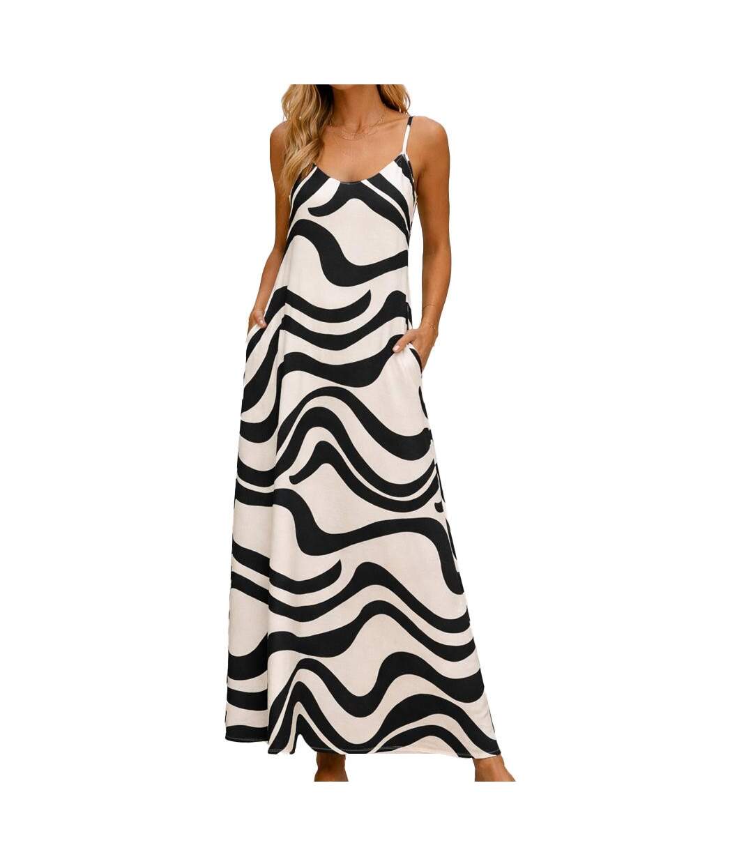 Robe noir/beige femme vero moda lea-1