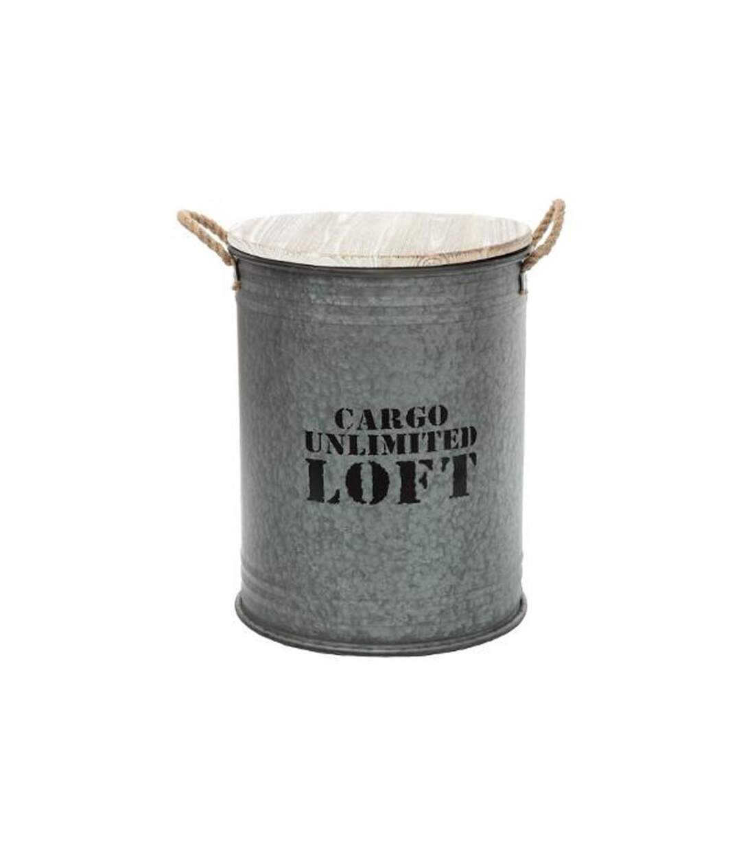 Lot de 3 Coffres Bidon Design Loft 51cm Gris-3