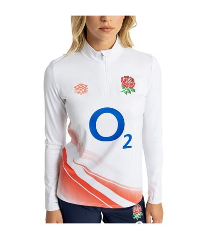Umbro Womens/Ladies 23/24 England Red Roses Midlayer (Brilliant White/Hot Coral) - UTUO2001