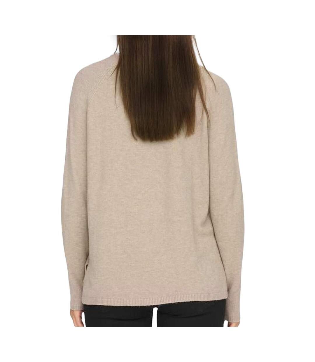 Pull beige femme jdy marco slit-2