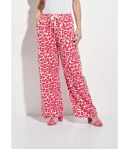 Pantalon large avec motif léopard fluo