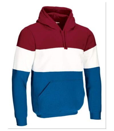 Sweat à capuche tricolore - Homme - VARSITY - rouge - blanc et bleu roi