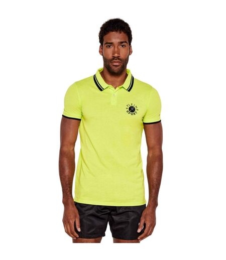 Polo Motif/style Grand Logo Homme Vert Citron Plein Sport