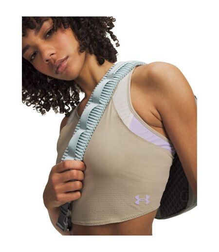 Débardeur Trail Run Femme Kaki Violet Under Armour