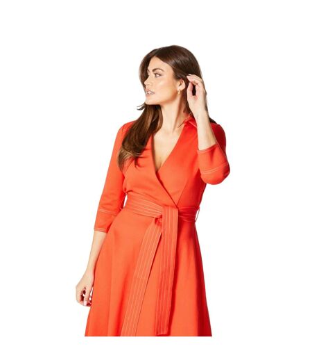 Robe mi-longue femme rouille Principles