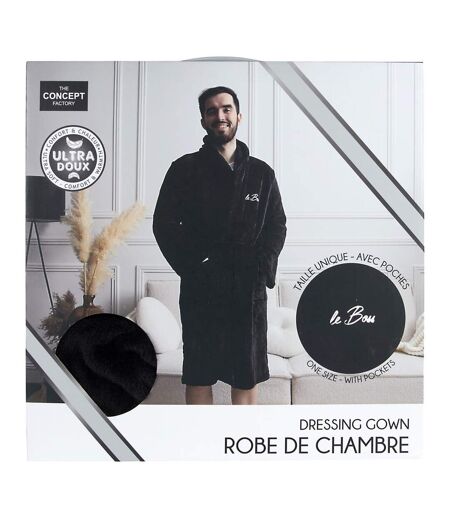 Robe de Chambre Polaire Le Boss Noir