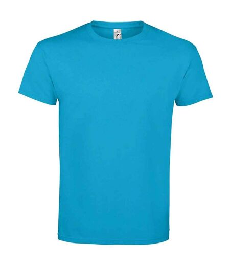 Unisex adult imperial heavy t-shirt aqua SOLS