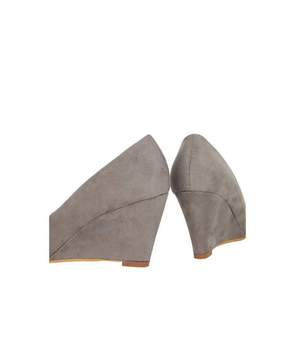 Womens/ladies duke wedge court shoes grey Dorothy Perkins