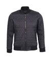 2786 Mens Quilted Zip Up Flight Jacket (Black)
